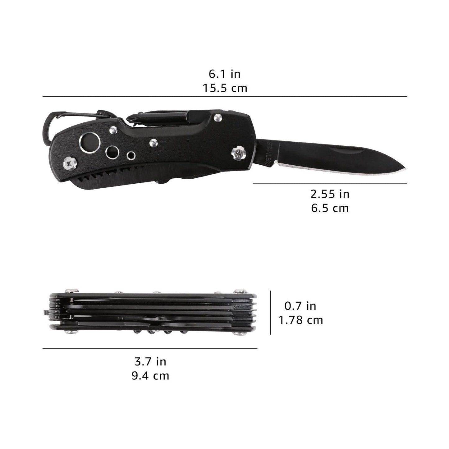 basics 15-in-1 Multi-Tool Pocket Knife with Nylon Sheath.