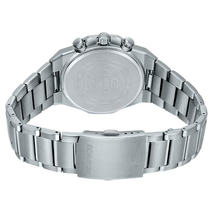 Casio EDifice EFS-S570D-1AUDF Black Analog Dial Silver Stainless Steel Band Men's Watch Slim Case Sapphire Glass EX527.