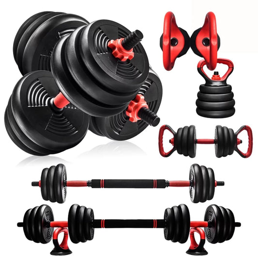 Burnlab 6 in 1 multifunctional weight training kit - Dumbbells, Kettlebells, Barbells & Push up brackets in 1.