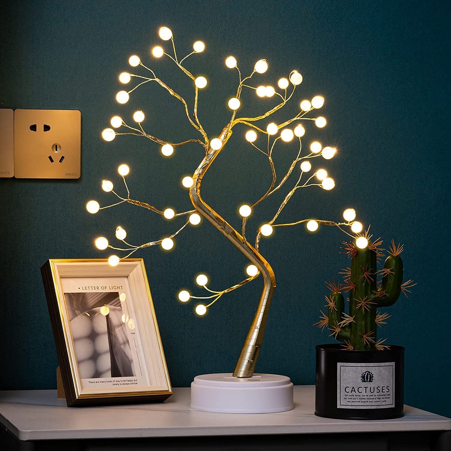 REFULGIX 36 LED Pearl Bonsai Tree Lamp with Touch Switch | USB & Battery Operated Decorative Light for Home.