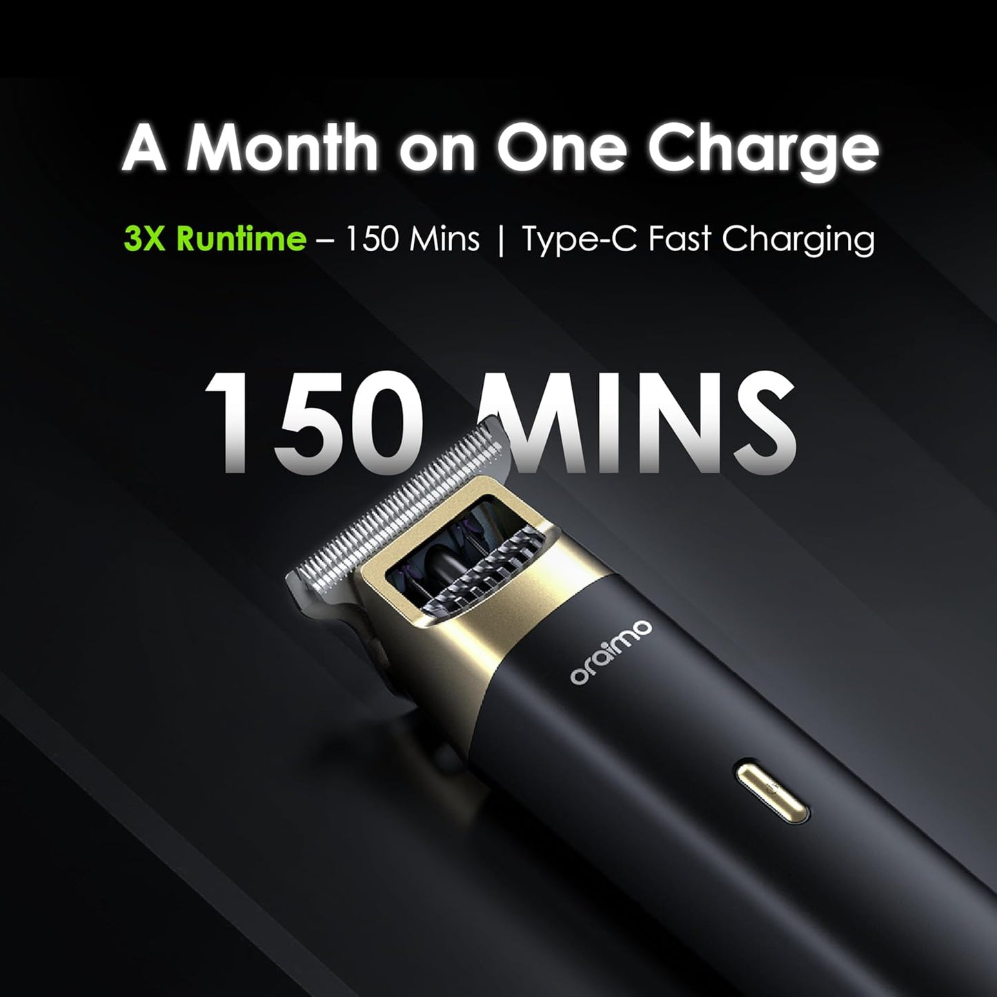 Oraimo Beard and Body Trimmer | Skin Protected Blades | 150 Min Runtime.