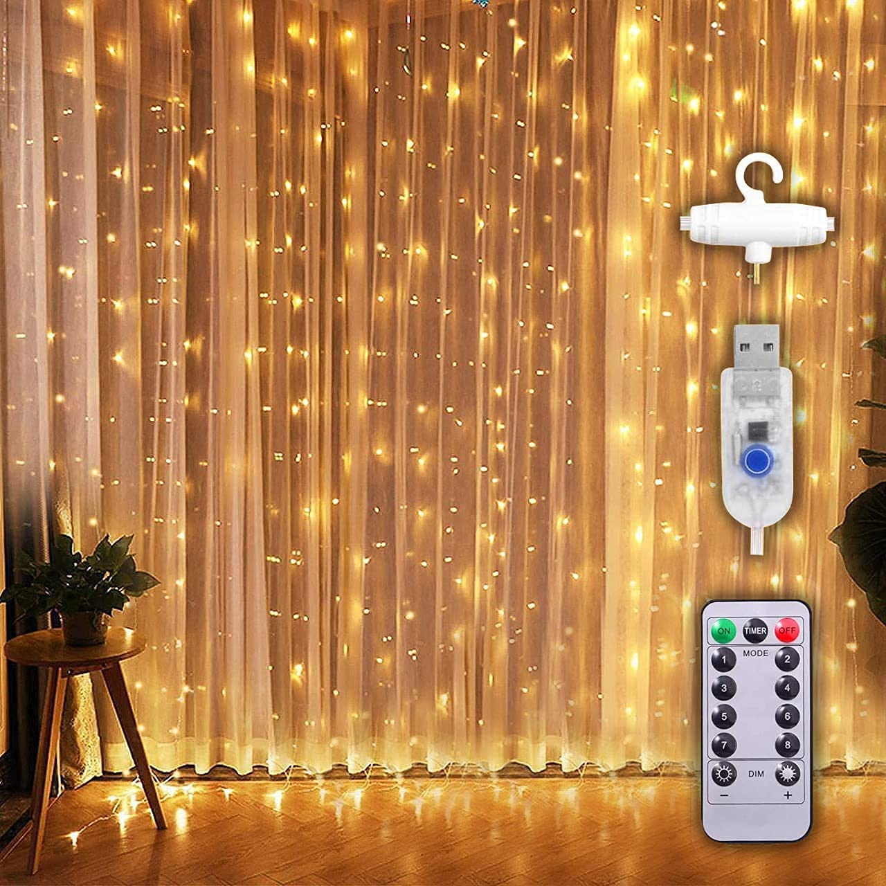 Party Propz Curtain Lights for Decoration - 8.8ft X 9.75ft Warm Led Curtain Lights for Home Decorations 300Led, Diwali Lights .