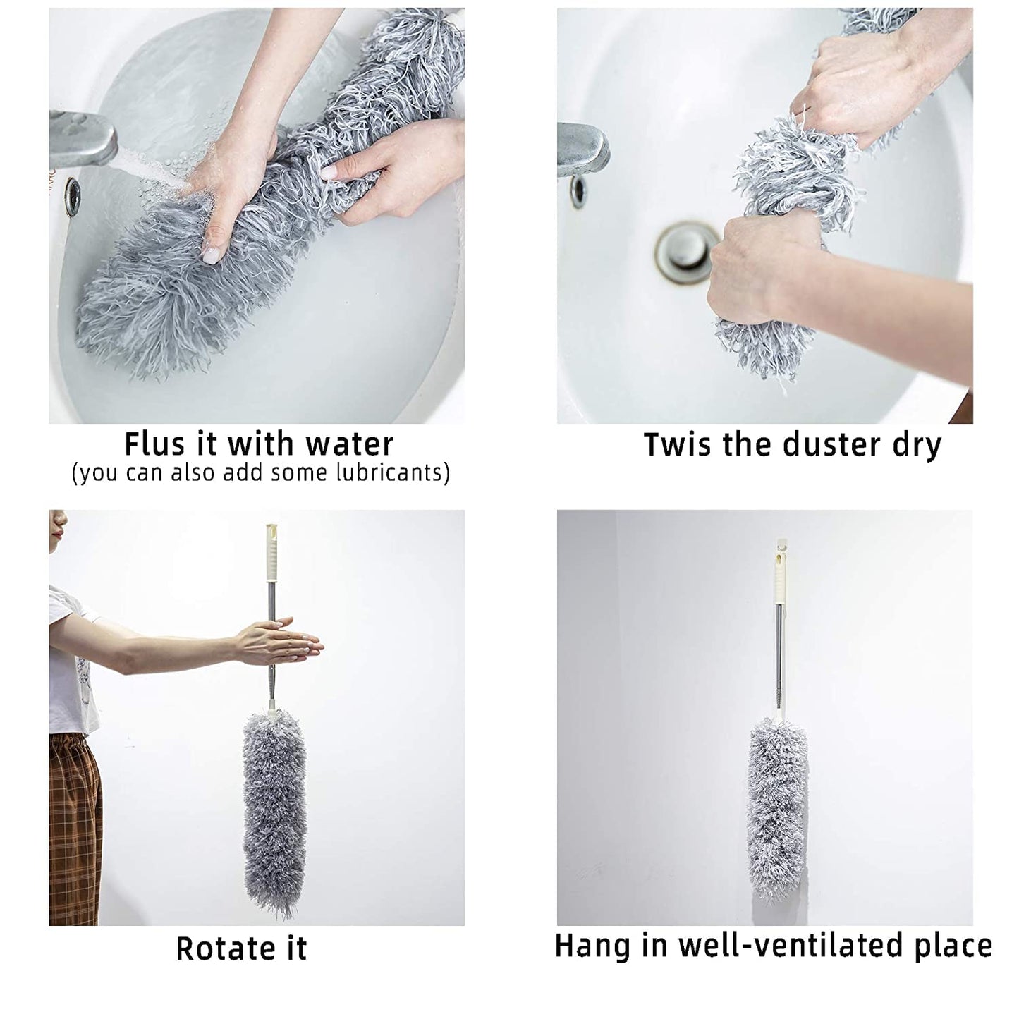 Hallstatt 2025 Upgraded Long Handle Microfiber Feather Fan Ceiling Duster.