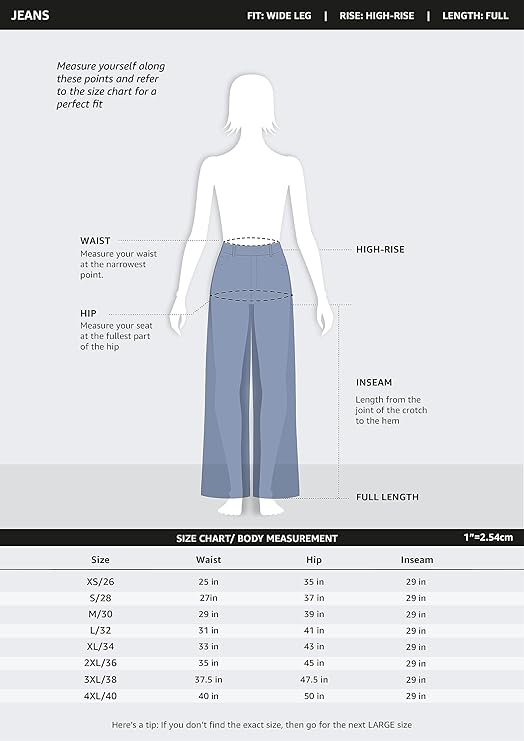 Symbol Women's Baggy Wide Leg Jeans (High Rise | Full Length | Available in Plus Size)