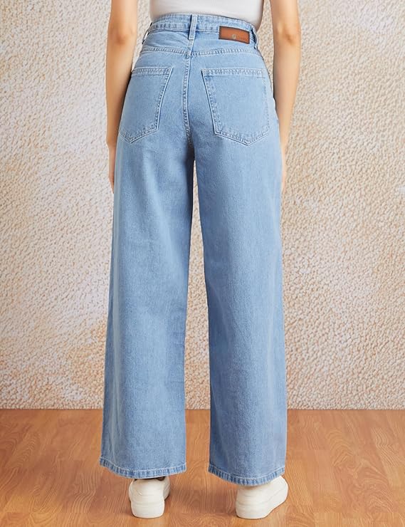 Symbol Women's Baggy Wide Leg Jeans (High Rise | Full Length | Available in Plus Size)