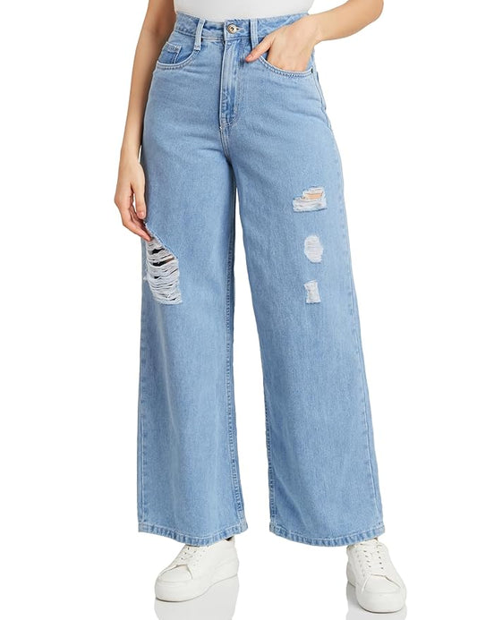 Symbol Women's Baggy Wide Leg Jeans (High Rise | Full Length | Available in Plus Size)