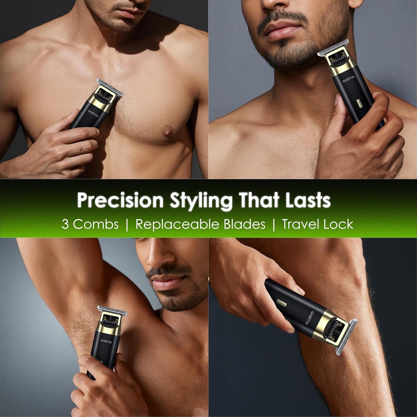 Oraimo Beard and Body Trimmer | Skin Protected Blades | 150 Min Runtime.