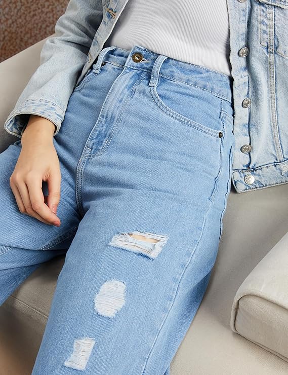 Symbol Women's Baggy Wide Leg Jeans (High Rise | Full Length | Available in Plus Size)